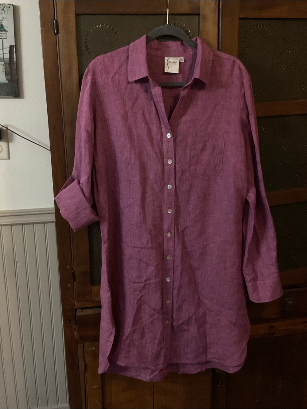 Finley Linen Shirt Dress L